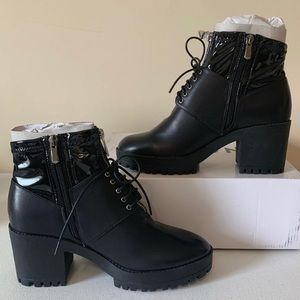 Beston Black Platform Ankle Bootie Size 8